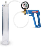 Maxi Blue Handle Clear Hose | Penis Pump + Protected Gauge | 12" x 1.65" Cylinder