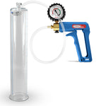Maxi Blue Handle Clear Hose | Penis Pump + Protected Gauge | 12" x 2.125"