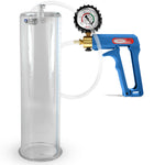 Maxi Blue Handle Clear Hose | Penis Pump + Protected Gauge | 12" x 3.25"