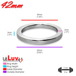 LeLuv Eyro Cock Ring /Glans Ring | 5mm Thick Stainless Steel, Choose Height & Diameter
