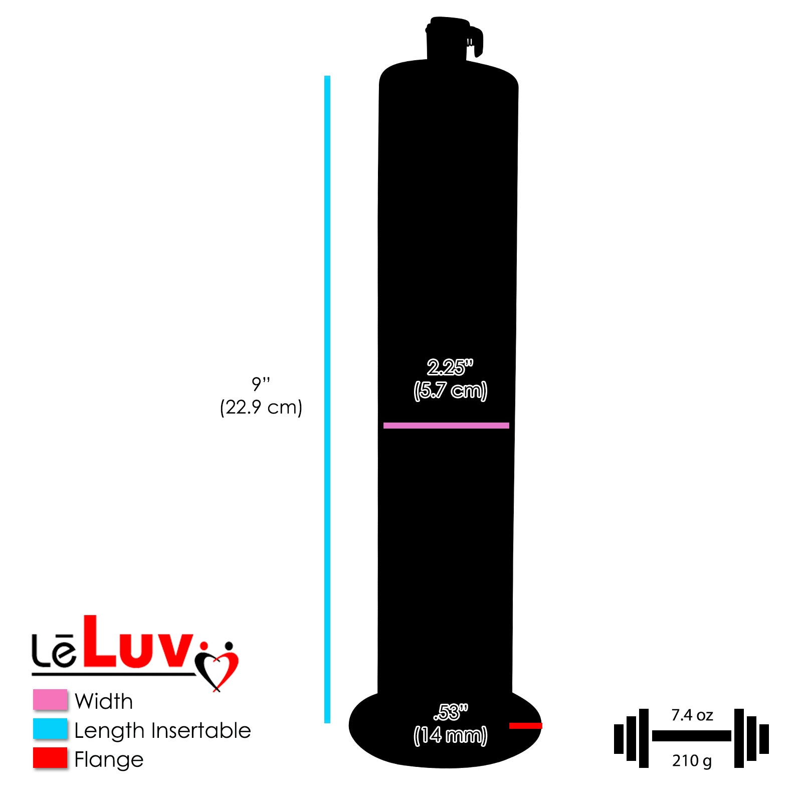 Penis Pump LeLuv ULTIMA Handle & Hose Silicone Ergonomic Grips, Silicone Hose with WIDE FLANGE Cylinder