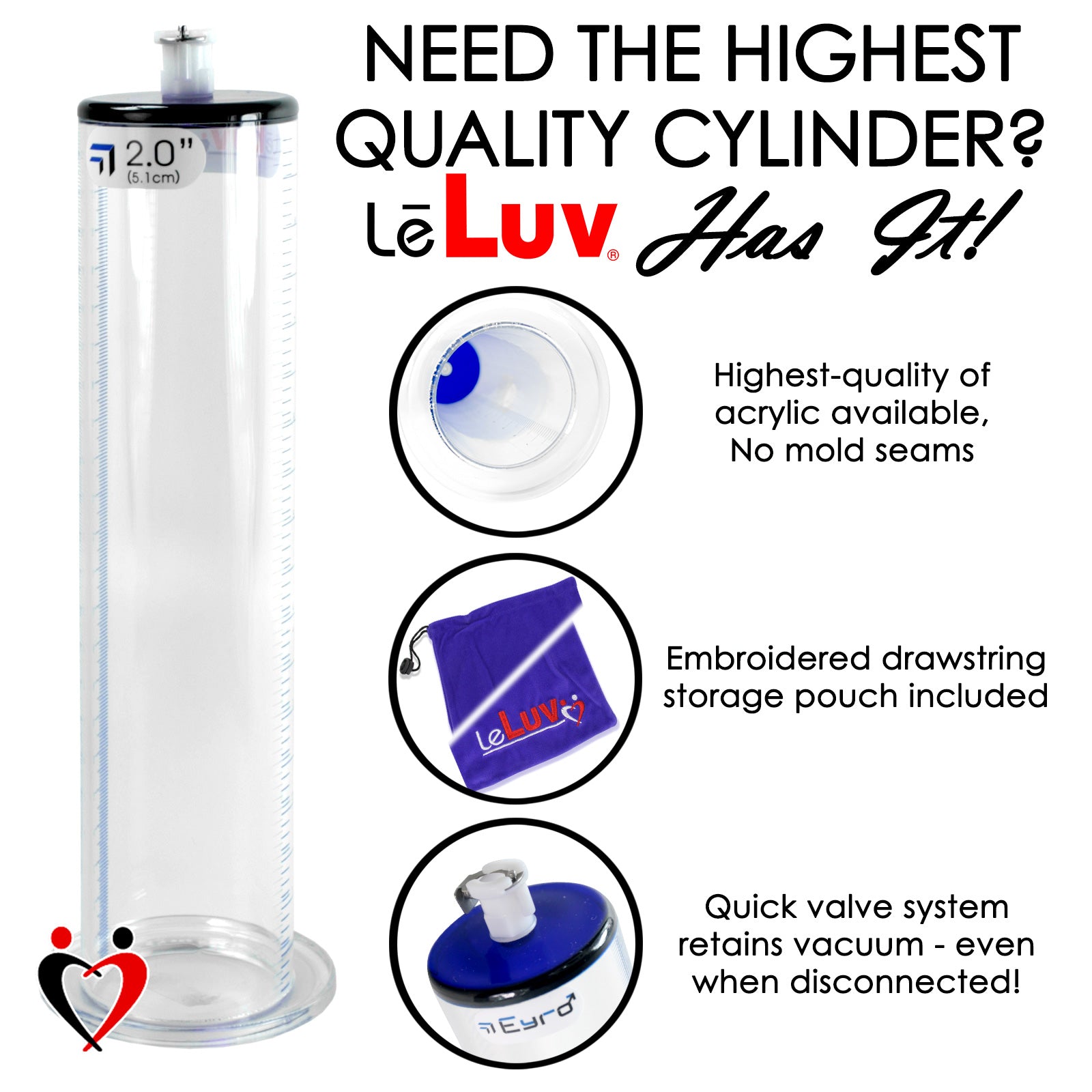 AERO Penis Pump | Light Aluminum Handle with WIDE Flanged Cylinder, 9" and 12" Length