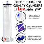 LeLuv Primo Lite Penis Pump -  Vacuum and Inflator Handle - Wide Flange Cylinder Options