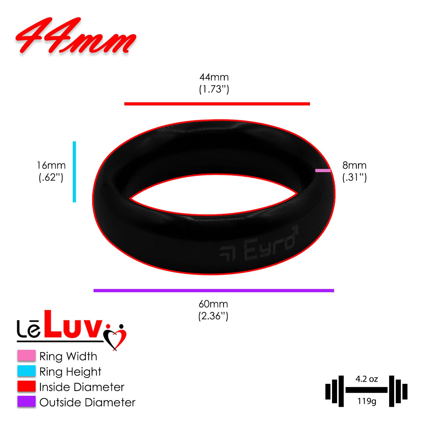LeLuv Donut Glans/Cock Rings | Polished or Coated Stainless Steel | 20mm-66mm Inner Diameters