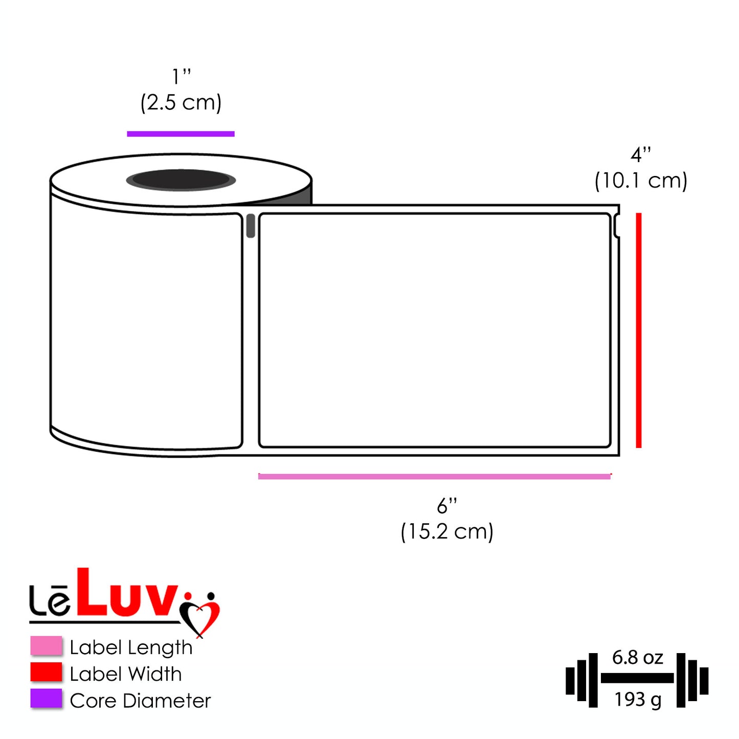 4Stuff™ 4x6 Direct Thermal Shipping Labels - 450/Roll, 1" Core, Adhesive-backed and Perforated - for Zebra ZD421 ZD422, Rollo, Desktop Printers
