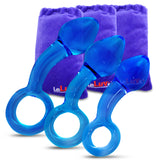 LeLuv ALL SIZES Blue Glass Anal Prostate Massager Butt Plug Beginner Male Toy w/ Premium Padded Pouch