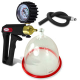 LeLuv MAXI Black + Gauge & Cover Breast Pumping Kit Slippery Black Hose SINGLE Large Cup