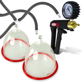 LeLuv MAXI Black + Gauge & Cover Breast Pumping Kit Slippery Black Hose Large Cups