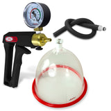 LeLuv MAXI Black + Gauge Breast Pumping Kit Slippery Black Hose SINGLE Large Cup