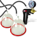 LeLuv MAXI Black + Gauge Breast Pumping Kit Slippery Black Hose Large Cups