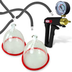LeLuv MAXI Black + Gauge Breast Pumping Kit Slippery Black Hose Medium Cups