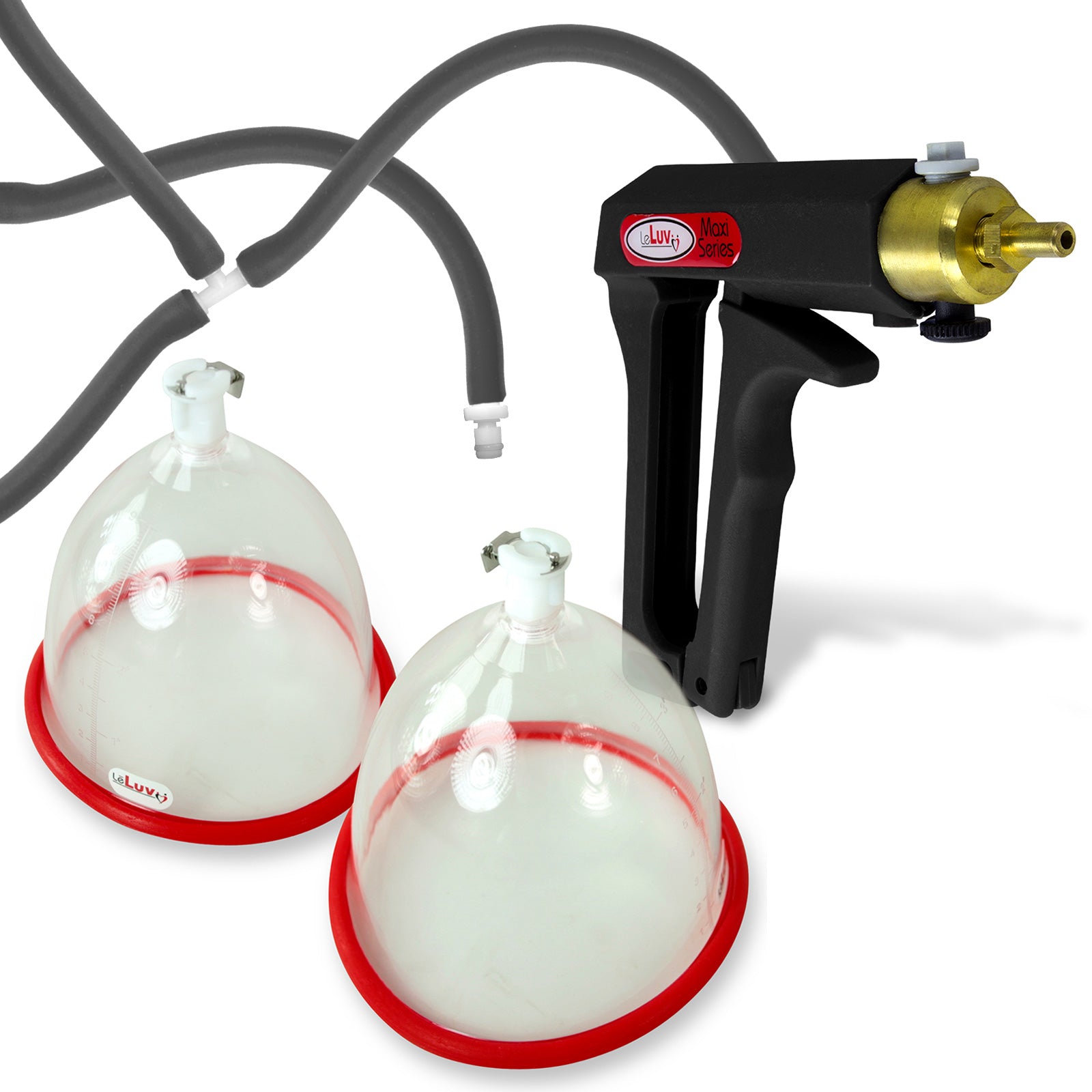 LeLuv MAXI Black Breast Pumping Kit Slippery Black Hose Medium Cups
