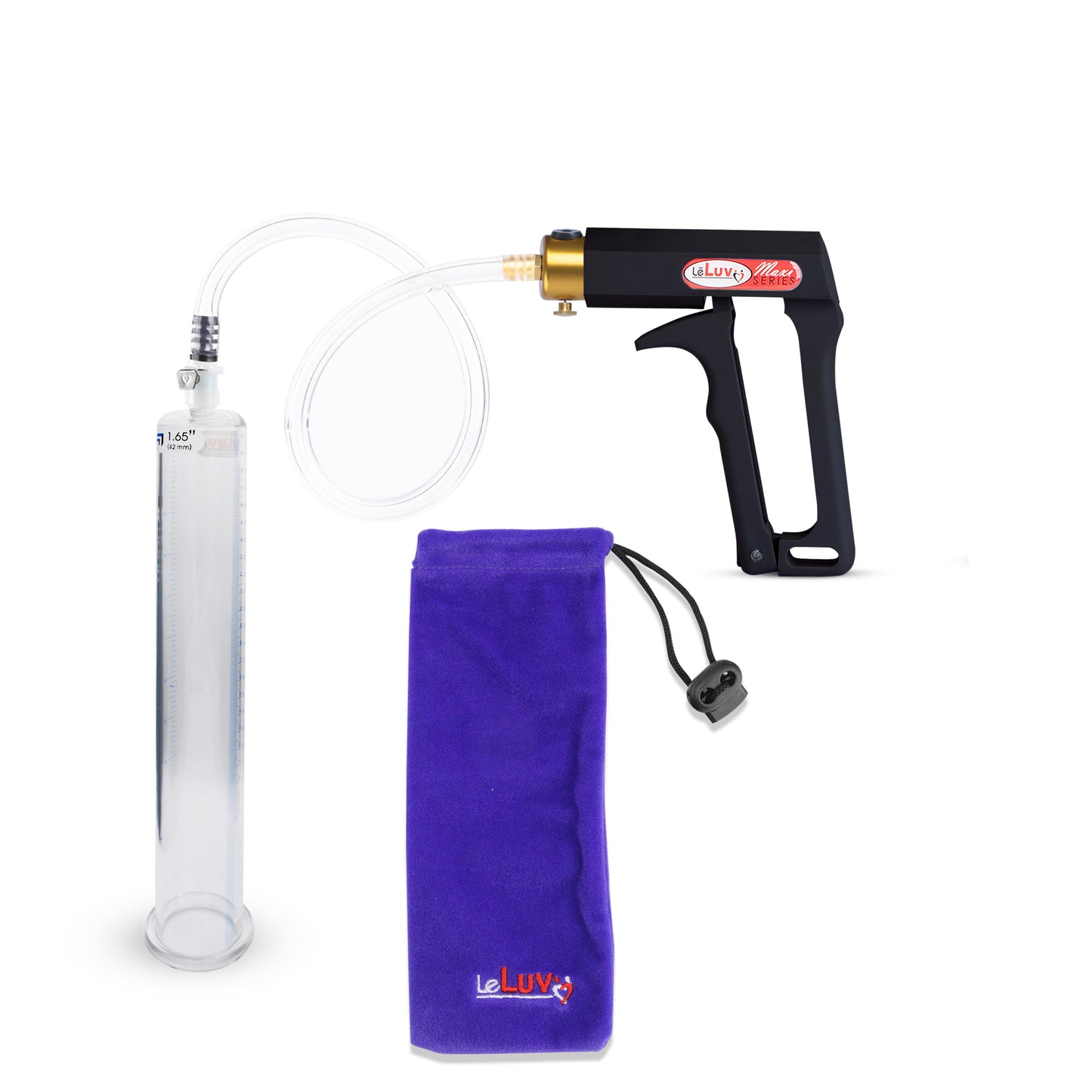 Maxi Black Handle Clear Hose | Penis Pump | 12" x 1.65" Cylinder
