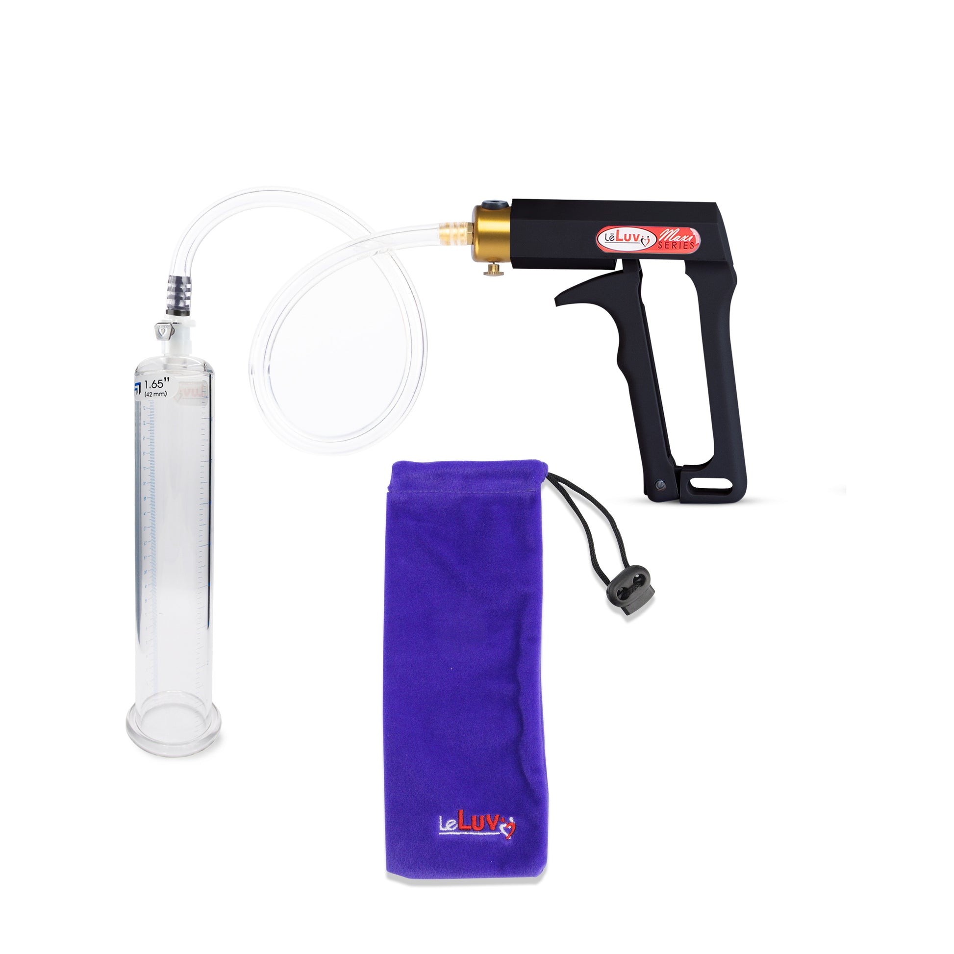 Maxi Black Handle Clear Hose | Penis Pump | 9" x 1.65" Cylinder