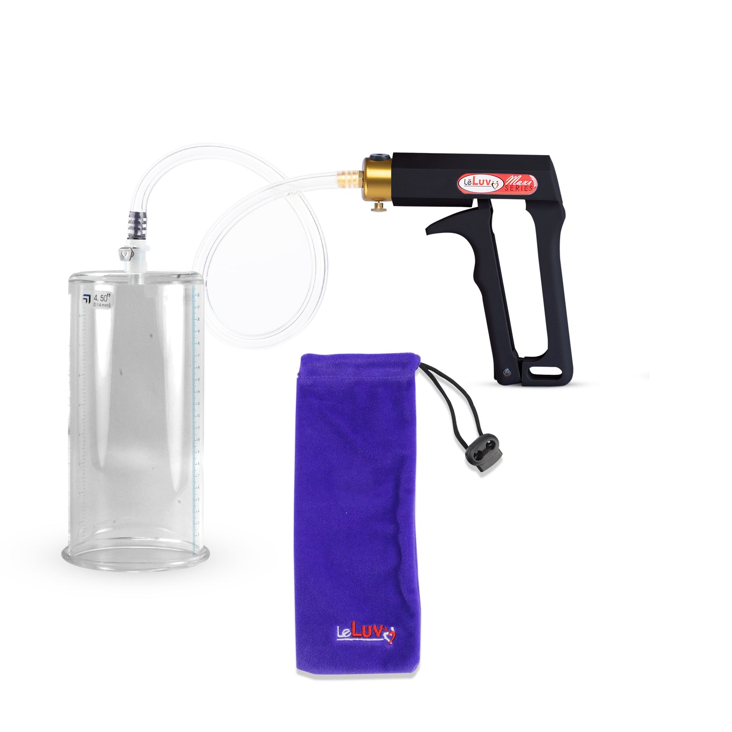 Maxi Black Handle Clear Hose | Penis Pump | 9" x 4.50" Cylinder