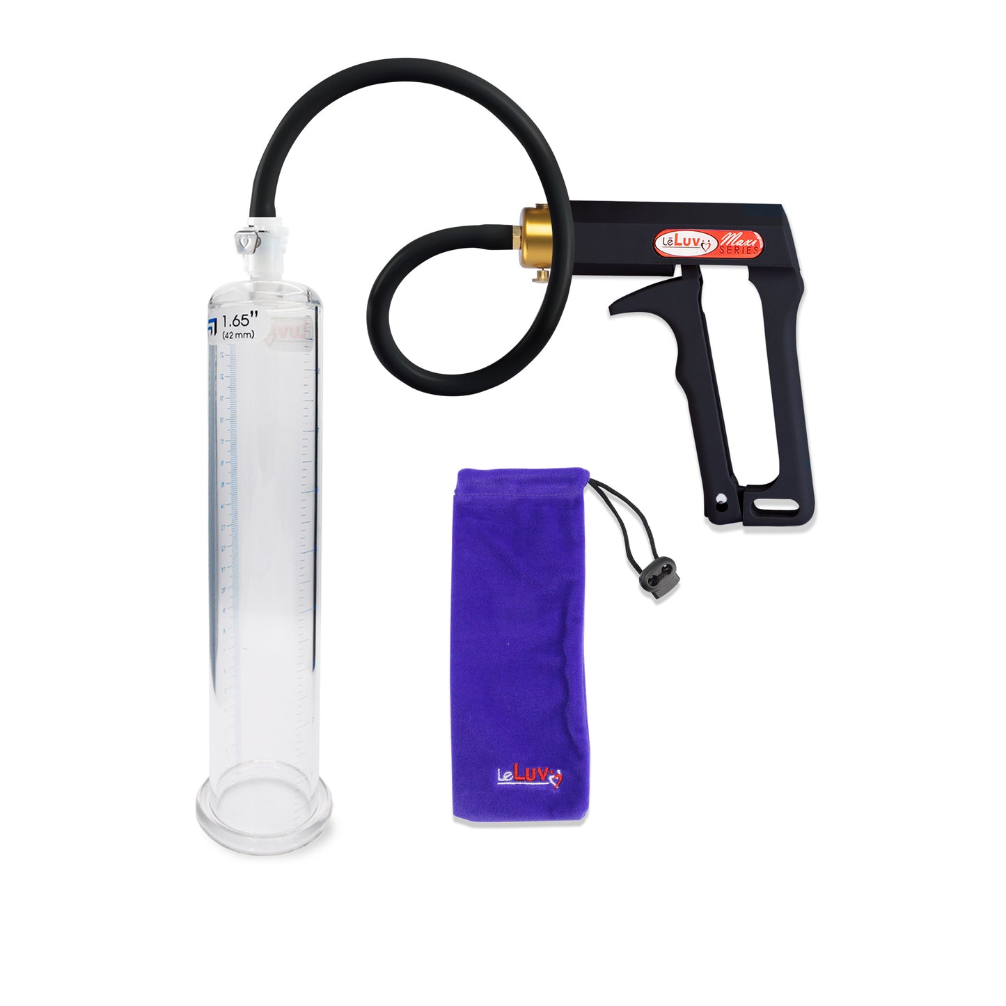 Maxi Black Handle Silicone Hose | Penis Pump | 9" x 1.65" Cylinder