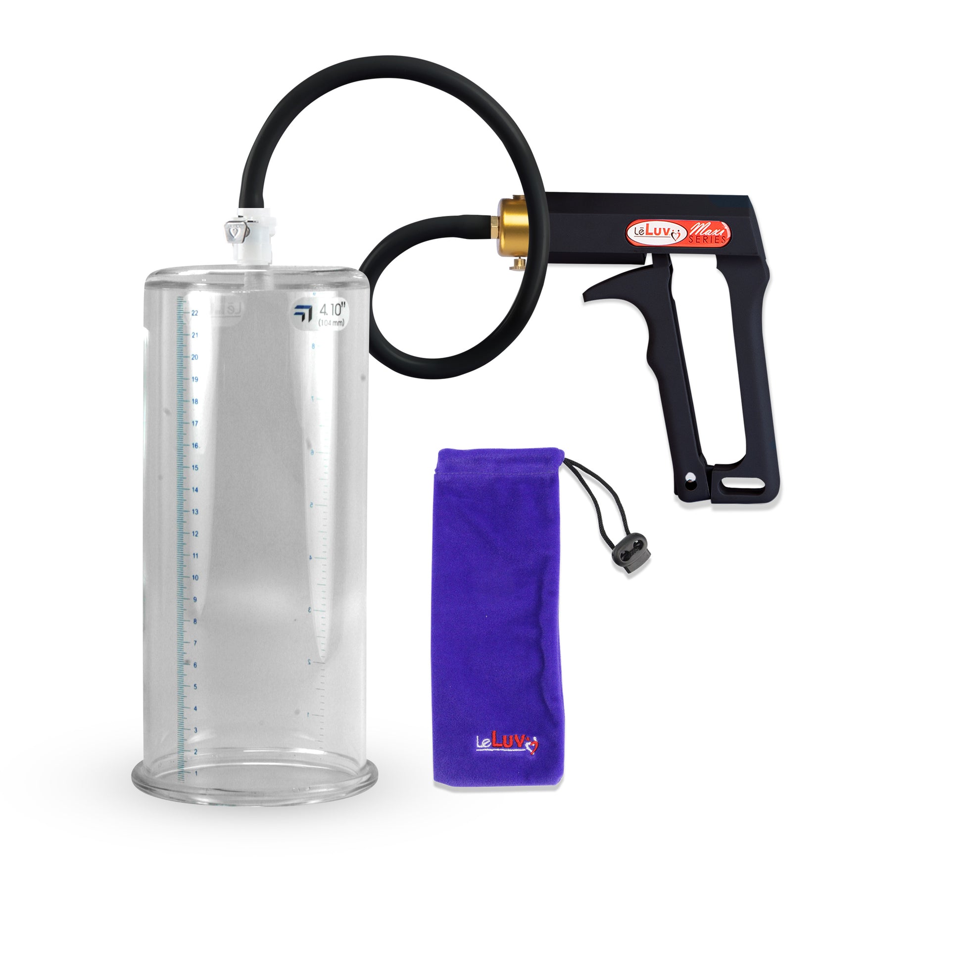 Maxi Black Handle Silicone Hose | Penis Pump | 9" x 4.10" Cylinder