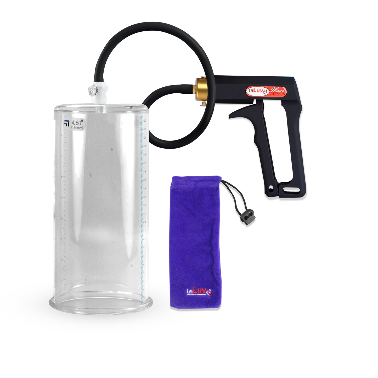 Maxi Black Handle Silicone Hose | Penis Pump | 9" x 4.50" Cylinder