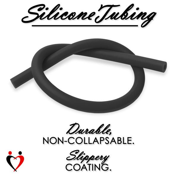 LeLuv® Ultima Silver Penis Pump - Black Silicone Grip, Silicone Hose with Round Flange Cylinder