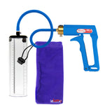 LeLuv Maxi Premium Penis Pump - Blue Handle with Silicone Hose - Thick-Walled Cylinders
