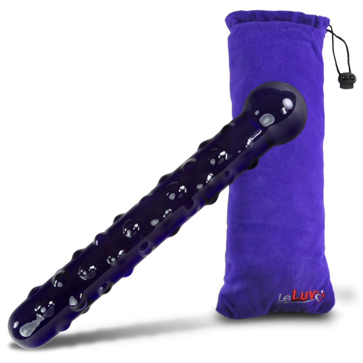 Cobalt 8" Bumpy Ride Nubby Glass Pleasure Wand Dildo Sensual Probe