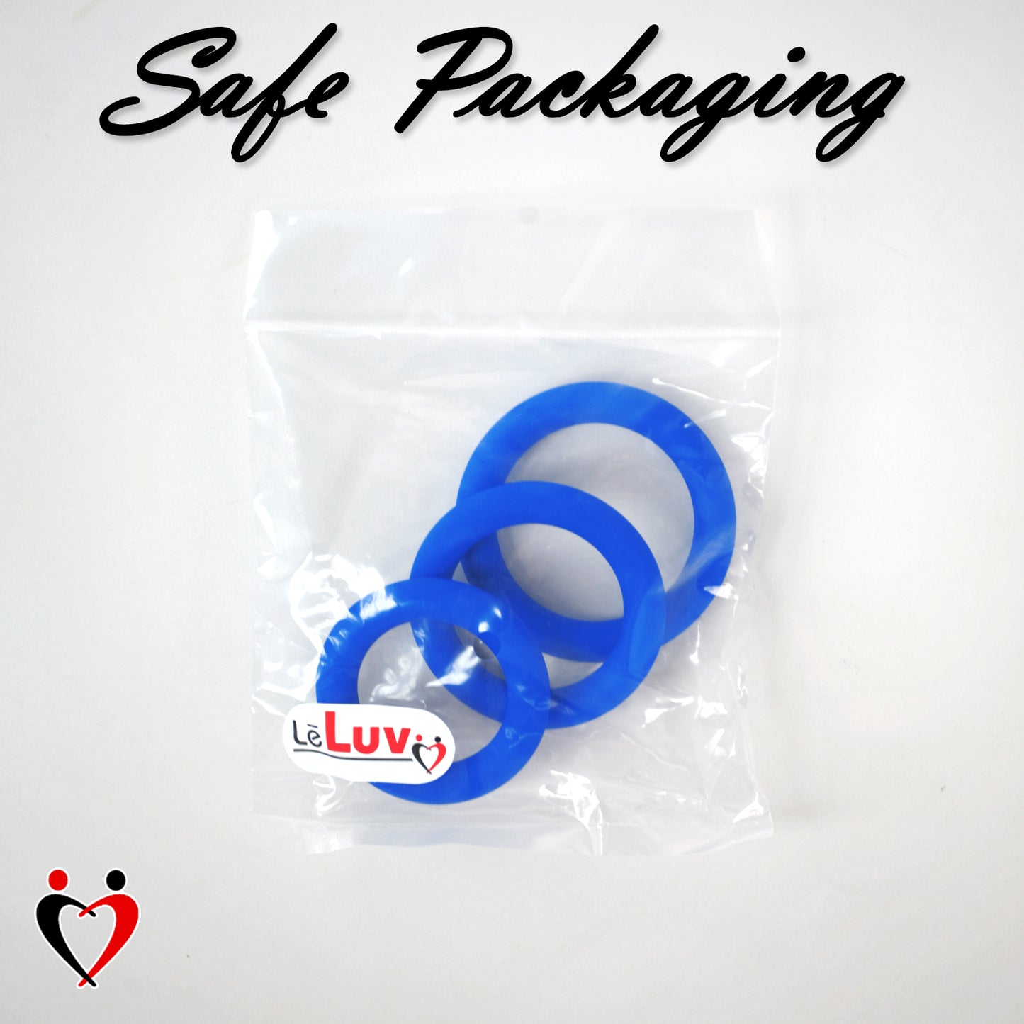 LeLuv Round Smooth Cock Ring 3-Pack - 32mm (1.3"), 37mm (1.5") and 42mm (1,7")