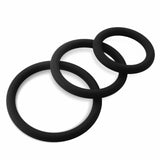 Thin Round Smooth Cock Ring 3 Pack - 32mm/40mm/50mm Black