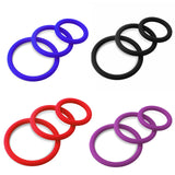 Thin Round Smooth Cock Ring 3-Pack 32mm (1.2"), 40mm (1.6") and 50mm (1.9")