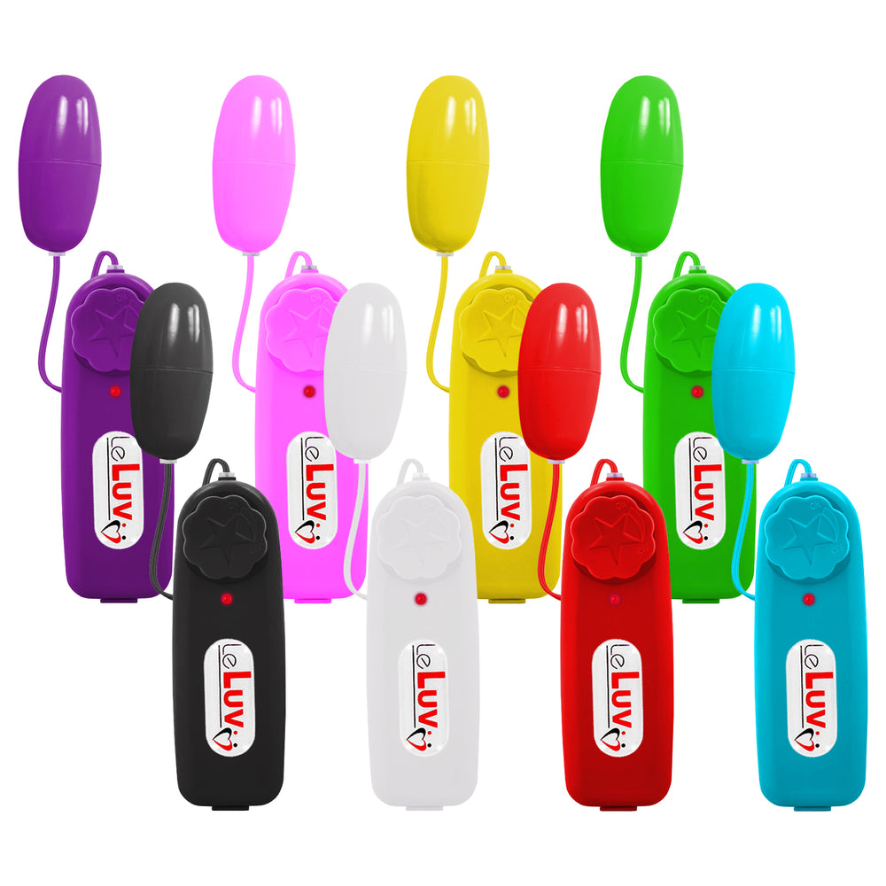 LeLuv Classic Vibrating Egg - Multispeed Dial Controller Wired Bullet in Vibrant Colors