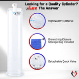 Jacvac Penis Pump | NPT Handle + Gauge | 12" Thick Wall, No Flange Cylinder [Shopify ONLY]