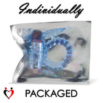  LeLuv Vibrating Cock Ring with Clitoris Tickler - Individually Packaged and Disposable Novelty