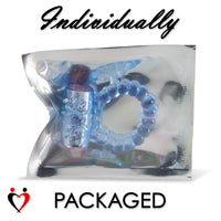  LeLuv Vibrating Cock Ring with Clitoris Tickler - Individually Packaged and Disposable Novelty