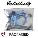  LeLuv Vibrating Cock Ring with Clitoris Tickler - Individually Packaged and Disposable Novelty