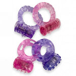 LeLuv Vibrating Cock Ring with Clitoris Tickler - Individually Packaged and Disposable Novelty