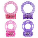 LeLuv Vibrating Cock Ring with Clitoris Tickler - Individually Packaged and Disposable Novelty