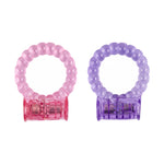 LeLuv Vibrating Cock Ring with Clitoris Tickler - Individually Packaged and Disposable Novelty