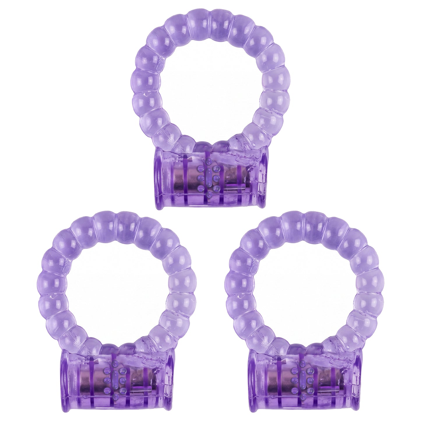LeLuv Vibrating Cock Ring with Clitoris Tickler - Individually Packaged and Disposable Novelty
