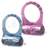  LeLuv Vibrating Cock Ring with Clitoris Tickler - Individually Packaged and Disposable Novelty
