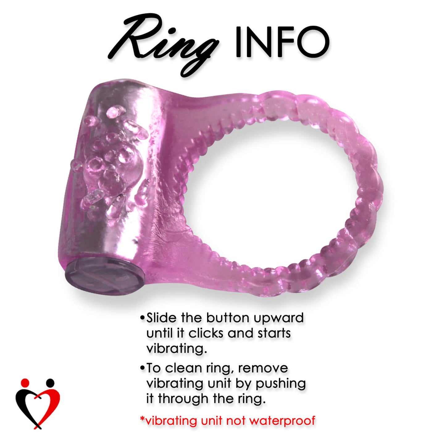 LeLuv Vibrating Cock Ring with Clitoris Tickler - Individually Packaged and Disposable Novelty