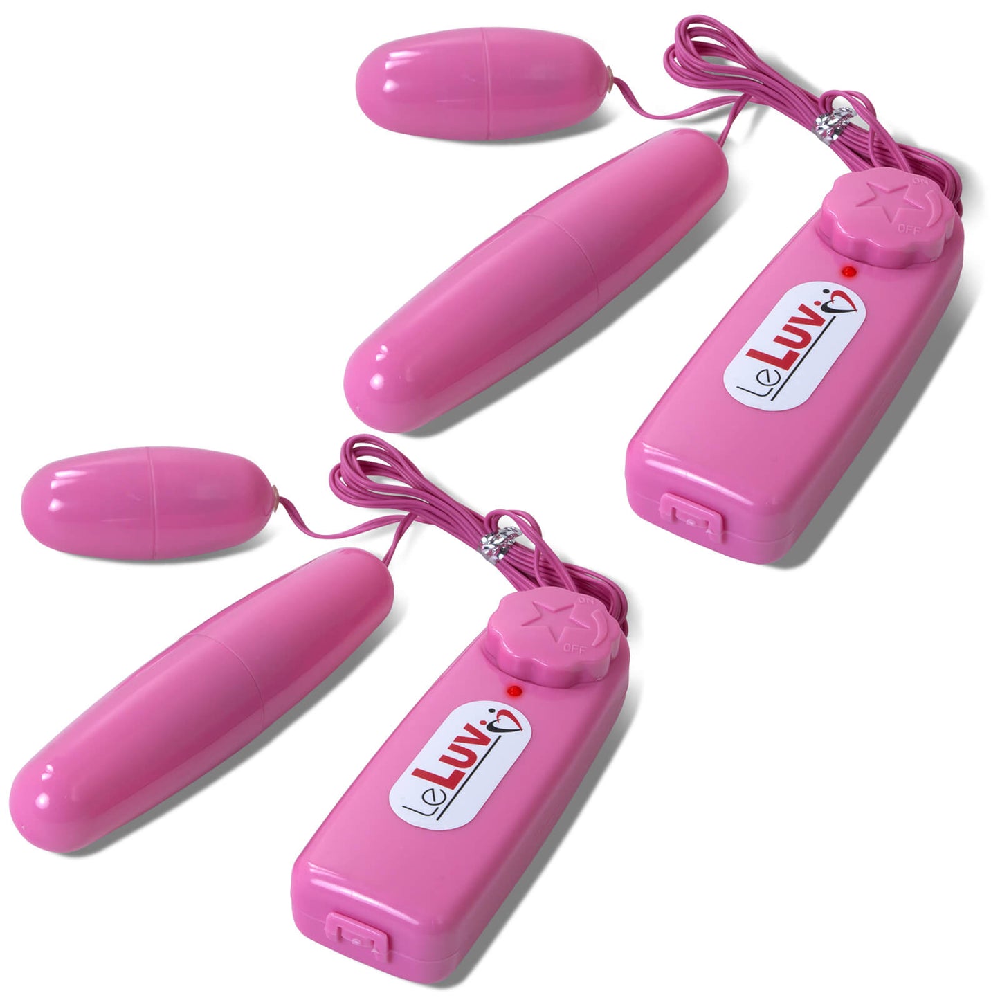 2 Pack Dual Bullets Multi Speed Vibrating Rocket Double Eggs Vibrator - Black