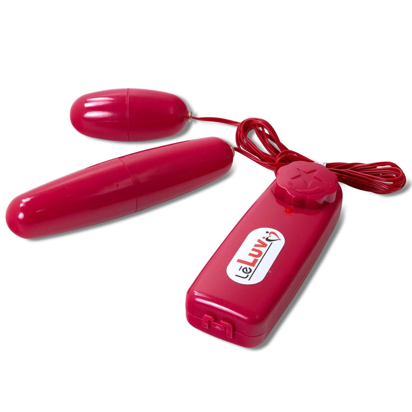 LeLuv Dual Bullets Multi Speed Vibrator Strong Vibrating Rocket Double Eggs Vibe White