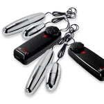 LeLuv Double Silver Bullet Vibrator Dual Vagina Anal Eggs Multi Speed Two Probe - 2 Pack