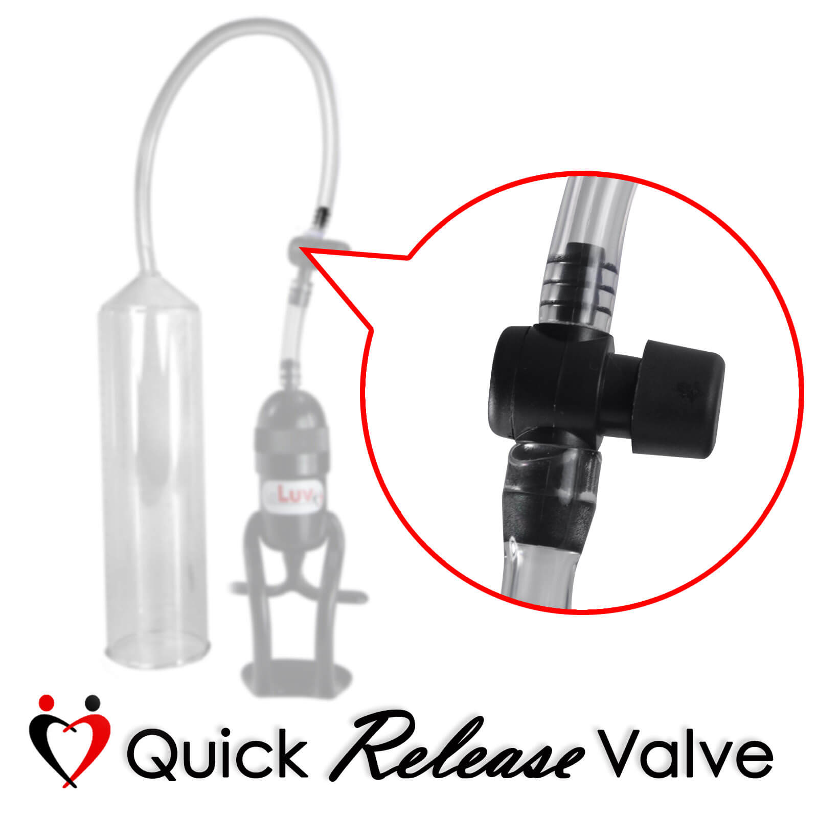 LeLuv Tgrip Handle EasyOp Penis Pump - Clear Hose, No Accessories - Choose Cylinder Size/Color