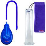 eGrip Rechargeable Penis Pump - Blue Handle, Silicone Hose - 12" x 2.25" Wide Flange Cylinder