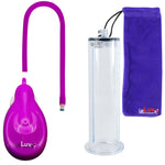 eGrip Rechargeable Penis Pump - Purple Handle, Silicone Hose - 9" x 2.25" Wide Flange Cylinder