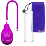 eGrip Rechargeable Penis Pump - Purple Handle, Silicone Hose - 9" x 2.50" Round Flange Cylinder 