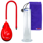 eGrip Rechargeable Penis Pump - Red Handle, Silicone Hose - 12" x 2.50" Wide Flange Cylinder