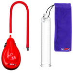 eGrip Rechargeable Penis Pump - Red Handle, Silicone Hose - 9" x 1.65" Round Flange Cylinder 
