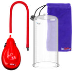 eGrip Rechargeable Penis Pump - Red Handle, Silicone Hose - 9" x 4.50" Round Flange Cylinder 