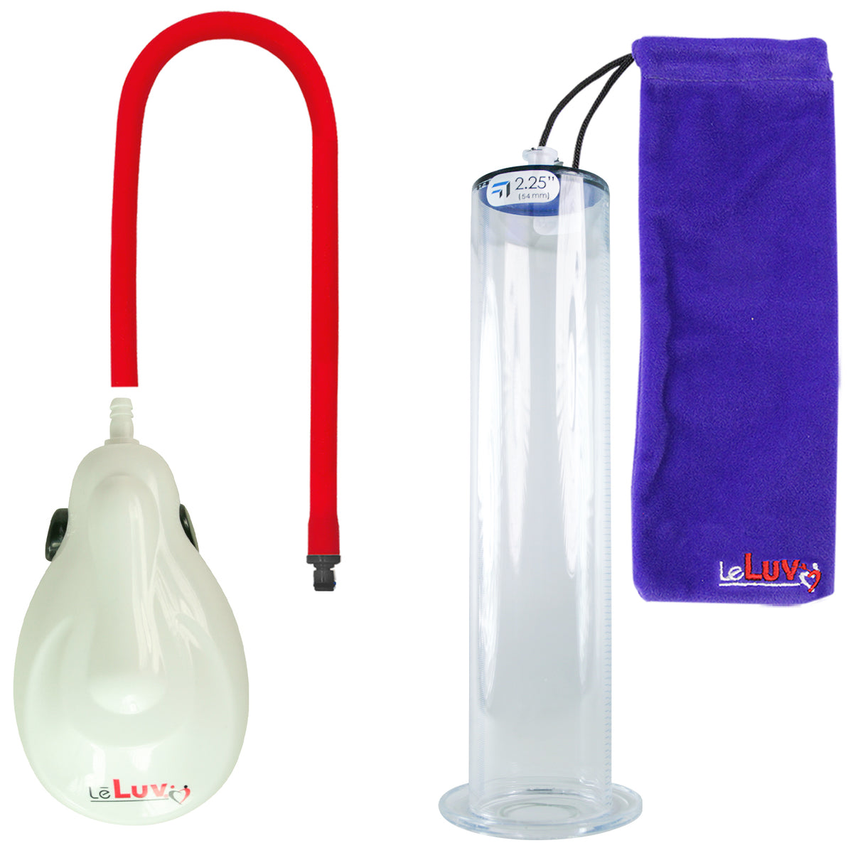 eGrip Rechargeable Penis Pump - White Handle, Black Hose - 12" x 2.25" Wide Flange Cylinder